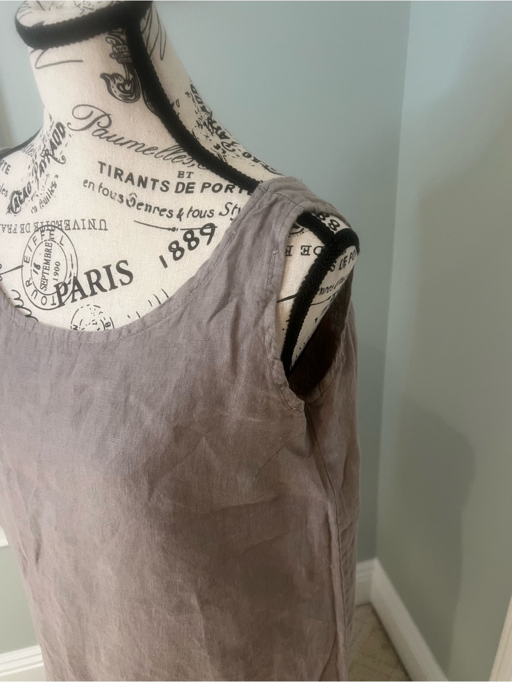 Valentina Naldi Gray sleeveless linen tank Dress | Size M | Like New - Picture 7 of 14